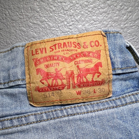 Levi’s Men’s 514 Straight Leg Stretch Jeans 36 x 30 Lightwash Denim EUC - Picture 4 of 7